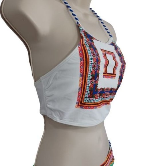 Women Two-Piece Swimsuits High Neck Tops & Brief Bottoms Multi-color - Picture 6 of 16